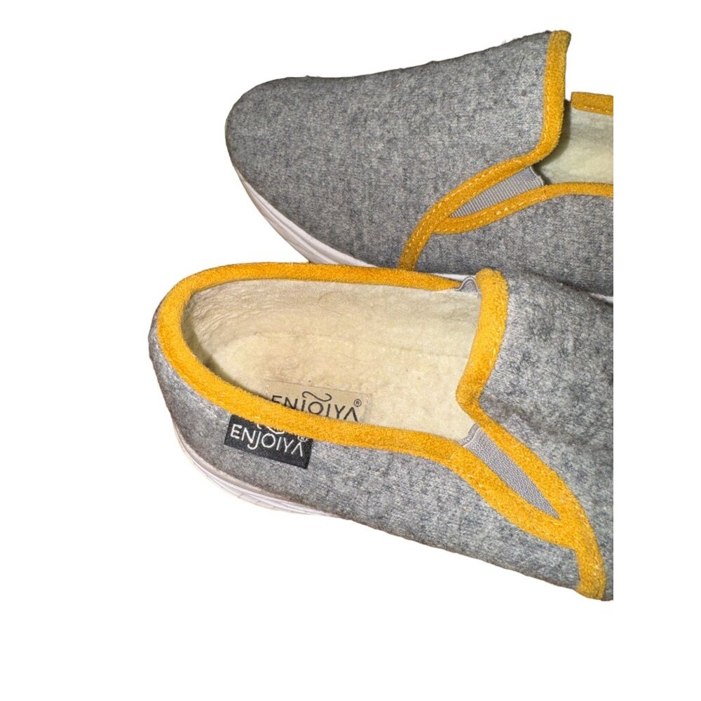 Enjoiya Felt Upper Heather Gray Slip-on Shoes Men Size  8.5 - Picture 5 of 9